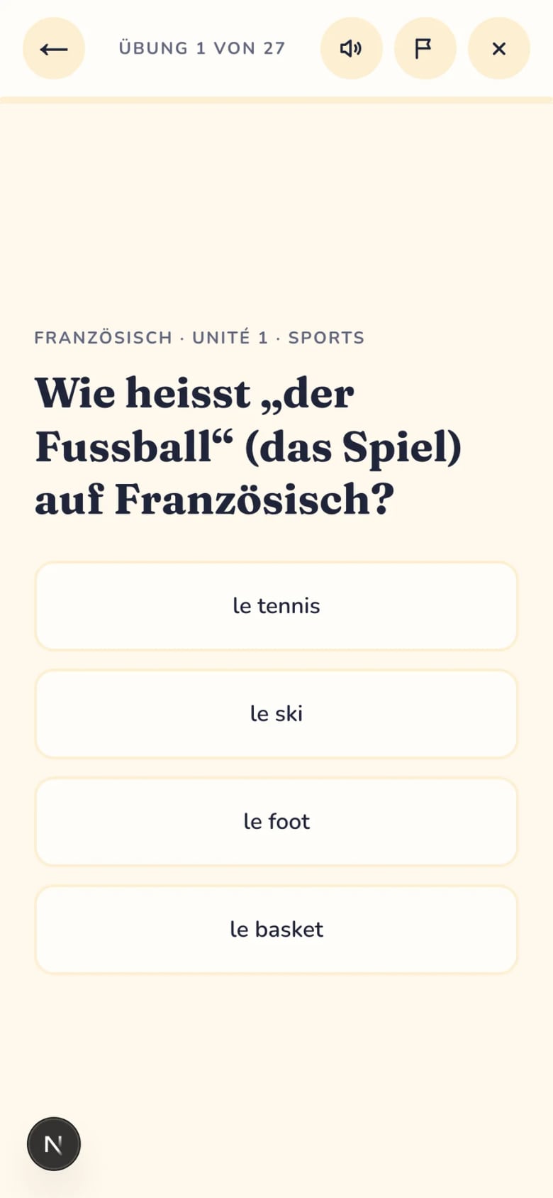 Eine Übung auf dem Handy