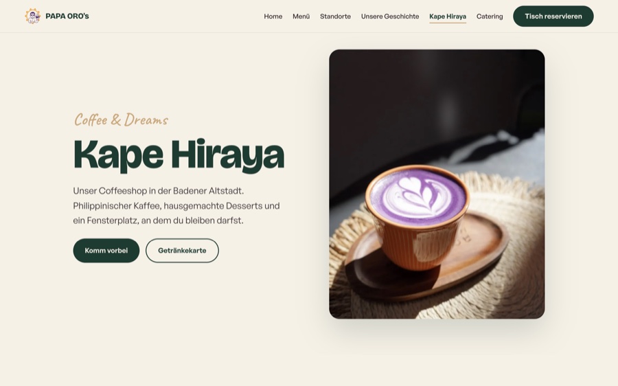Seite von Kape Hiraya: die eigene grüne Welt der Kaffeemarke