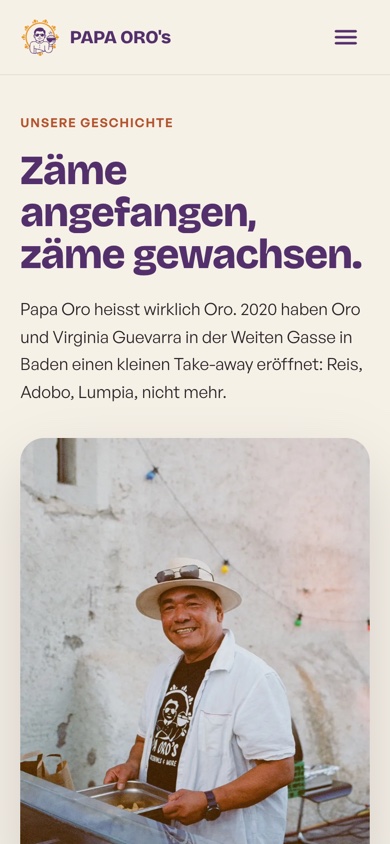 Story-Seite auf dem Handy: die Geschichte der Familie mit warmer Fotografie